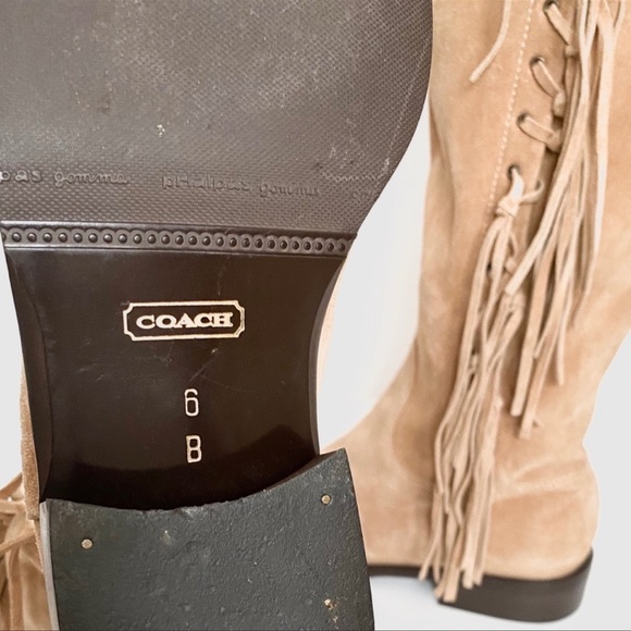 Stunning *COACH* Arianna Suede Fringe Boots - Picture 12 of 15